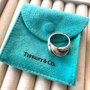 Tiffany & Co Signature Milgrain Silver 18K Gold Rope Shrimp Shell